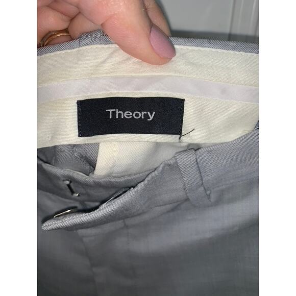 Theory Men's Gray Dress Pants Size 33 Tailored Business Flat Front - Picture 3 of 10